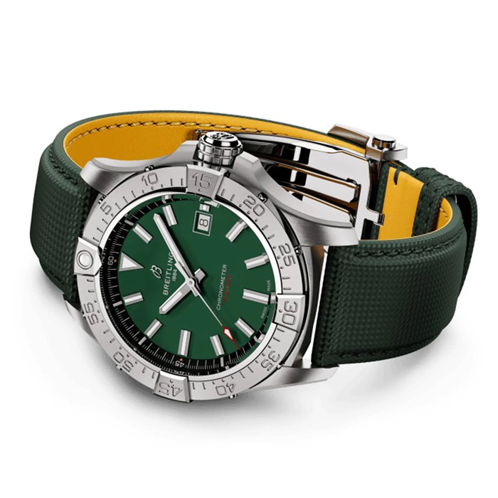 Breitling Avenger Automatic 42mm herreur grønt læder A17328101L1X1 - Billede 4