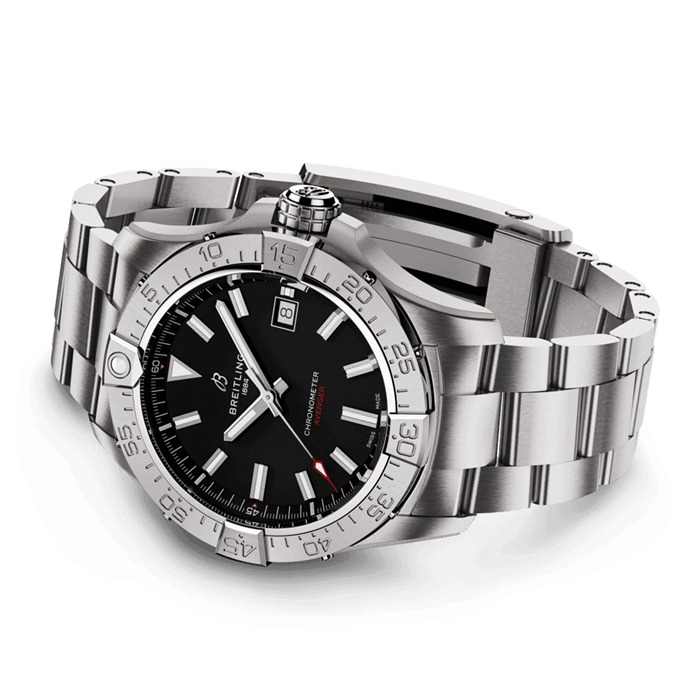 Breitling Avenger Automatic 42mm herreur sort rustfrit stål A17328101B1A1 - Billede 4