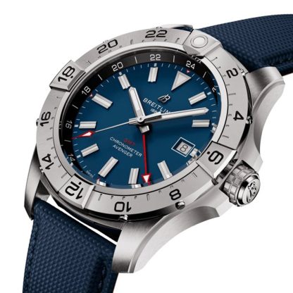 Breitling Avenger Automatic GMT 44mm herreur blåt læder A32320101C1X1 - Billede 3