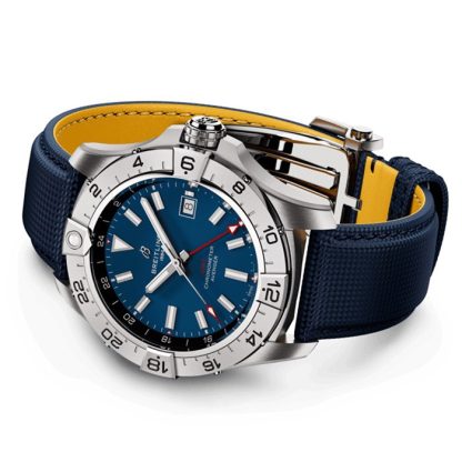 Breitling Avenger Automatic GMT 44mm herreur blåt læder A32320101C1X1 - Billede 4