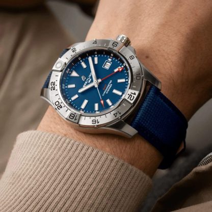 Breitling Avenger Automatic GMT 44mm herreur blåt læder A32320101C1X1 - Billede 5