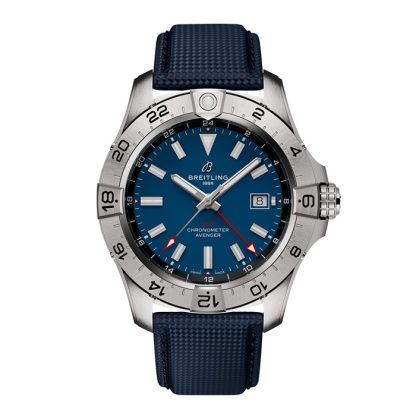 Breitling Avenger Automatic GMT 44mm herreur blåt læder A32320101C1X1