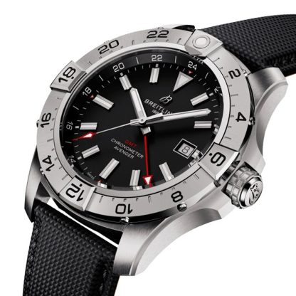 Breitling Avenger Automatic GMT 44mm herreur sort læder A32320101B1X1 - Billede 3