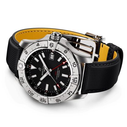 Breitling Avenger Automatic GMT 44mm herreur sort læder A32320101B1X1 - Billede 4