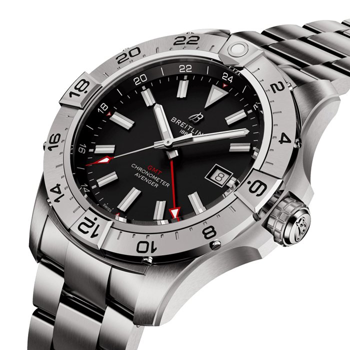Breitling Avenger Automatic GMT 44mm herreur sort rustfrit stål A32320101B1A1 - Billede 3