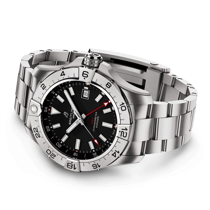 Breitling Avenger Automatic GMT 44mm herreur sort rustfrit stål A32320101B1A1 - Billede 4