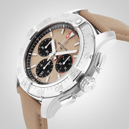 Breitling Avenger B01 Chronograph 44mm herreur beige læder AB0147101A1X1 - Billede 5