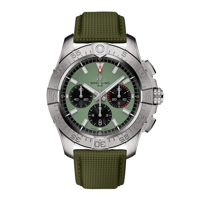 Breitling Avenger Chronograph B01 44mm herreur grønt læder AB0147101L1X1