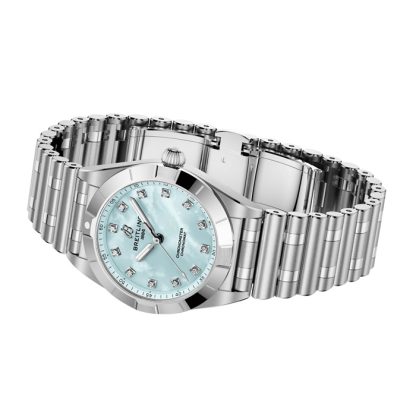 Breitling Chronomat 28mm dameur blå perlemor A72310101C1A1 - Billede 3