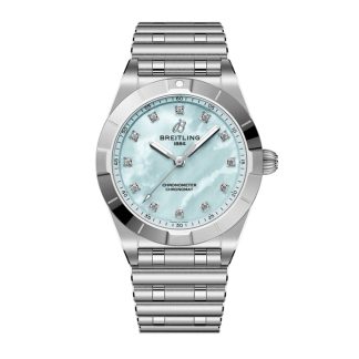 Breitling Chronomat 28mm dameur blå perlemor A72310101C1A1