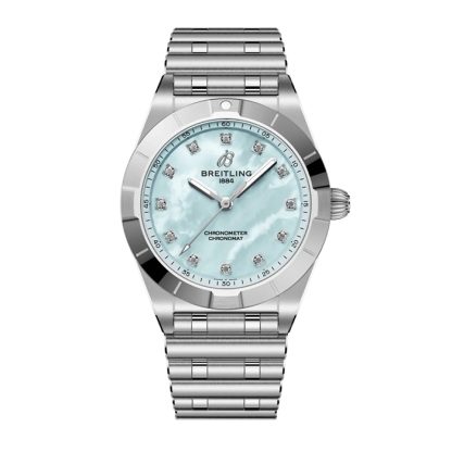 Breitling Chronomat 28mm dameur blå perlemor A72310101C1A1