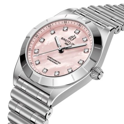 Breitling Chronomat 28mm dameur pink perlemor A72310101K1A1 - Billede 2