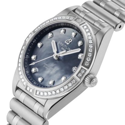 Breitling Chronomat 28mm dameur sort perlemor A72310531G1A1 - Billede 5