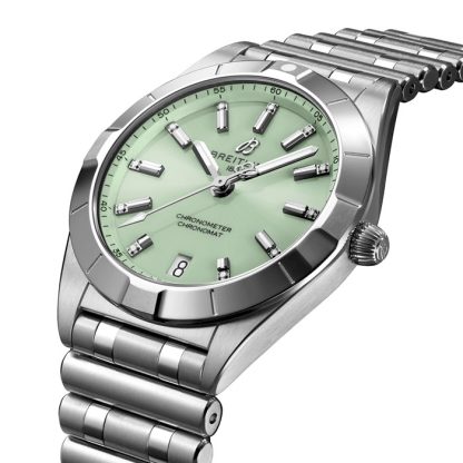 Breitling Chronomat 32 rustfrit stål mintgrønt ur A77310101L1A1 - Billede 2