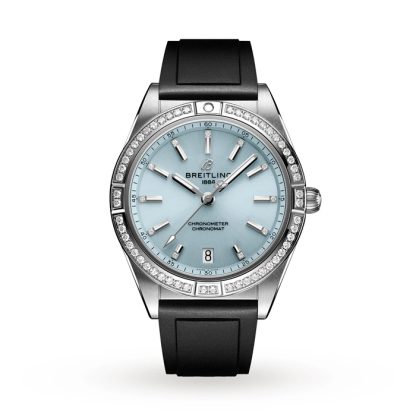 Breitling Chronomat Automatic 36 Rustfrit stål & 18k grå guld gummirem Isblå ur G10380591C1S1
