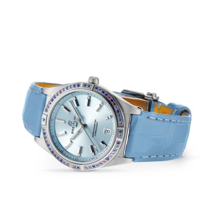 Breitling Chronomat Automatic 36 South Sea Ice Blue Læderrem Dameur G10380611C1P1 - Billede 3