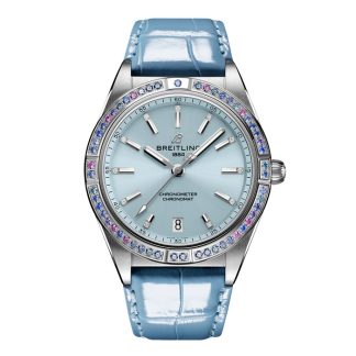 Breitling Chronomat Automatic 36 South Sea Ice Blue Læderrem Dameur G10380611C1P1