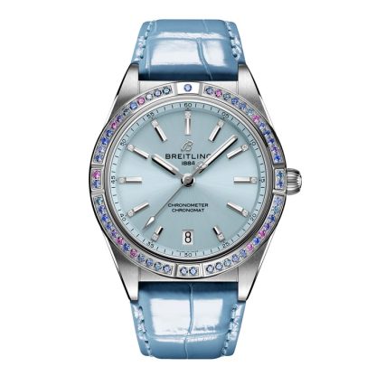 Breitling Chronomat Automatic 36 South Sea Ice Blue Læderrem Dameur G10380611C1P1