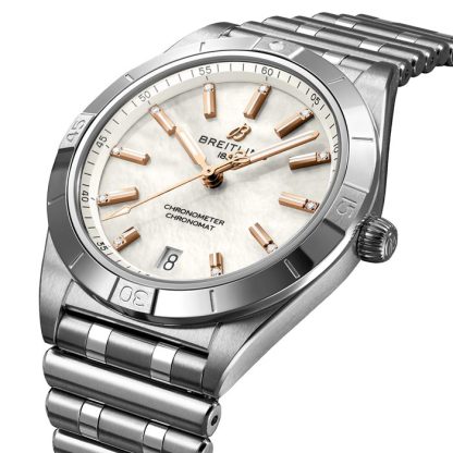 Breitling Chronomat Automatic 36 rustfrit stål perlemorsur A10380101A4A1 - Billede 2