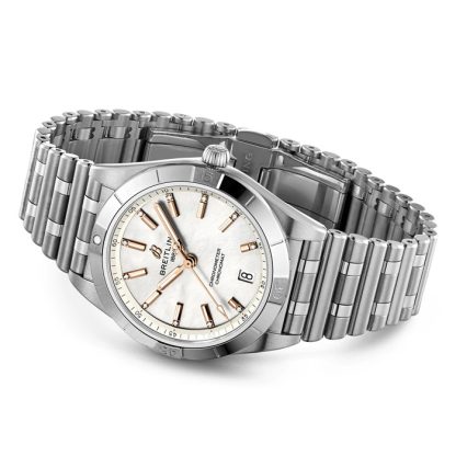Breitling Chronomat Automatic 36 rustfrit stål perlemorsur A10380101A4A1 - Billede 3
