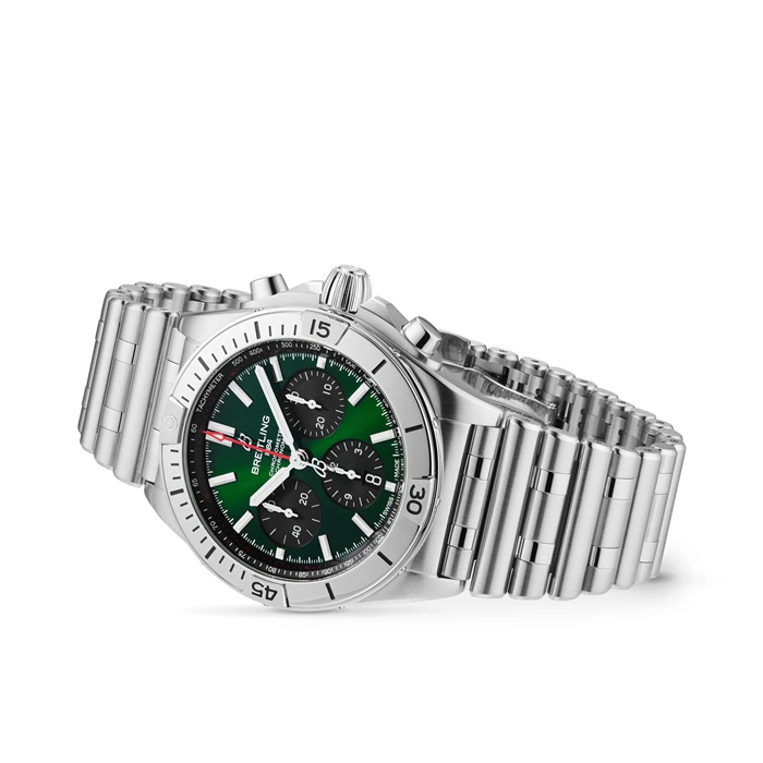 Breitling Chronomat B01 42 Rustfrit Stål Grønt Ur AB0134101L1A1 - Billede 2