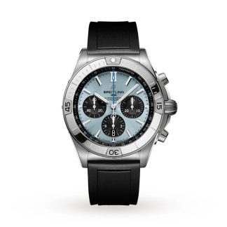 Breitling Chronomat B01 42 Rustfrit stål & platin gummirem Isblå ur PB0134101C1S1