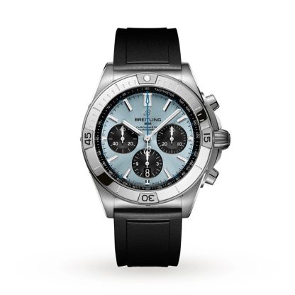 Breitling Chronomat B01 42 Rustfrit stål & platin gummirem Isblå ur PB0134101C1S1