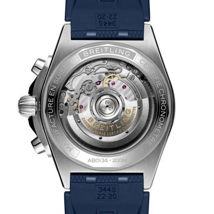 Breitling Chronomat B01 Chronograph 42mm herreur blå gummi AB0134101C1S1 - Billede 2