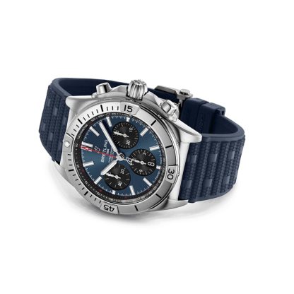 Breitling Chronomat B01 Chronograph 42mm herreur blå gummi AB0134101C1S1 - Billede 4