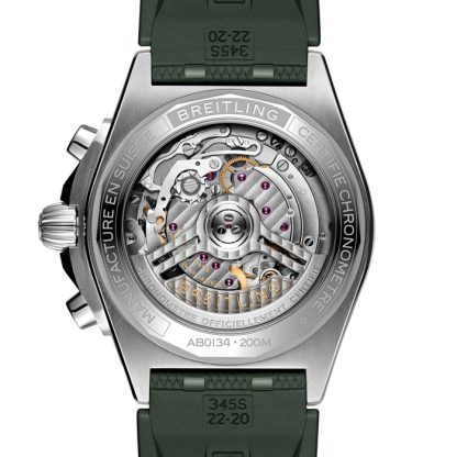 Breitling Chronomat B01 Chronograph 42mm herreur grøn gummi AB0134101L2S1 - Billede 2