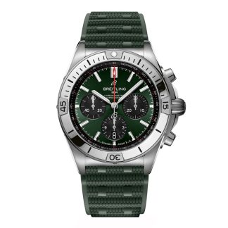 Breitling Chronomat B01 Chronograph 42mm herreur grøn gummi AB0134101L2S1