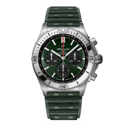 Breitling Chronomat B01 Chronograph 42mm herreur grøn gummi AB0134101L2S1