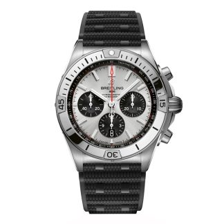 Breitling Chronomat B01 Chronograph 42mm herreur sølvgummi AB0134101G1S2