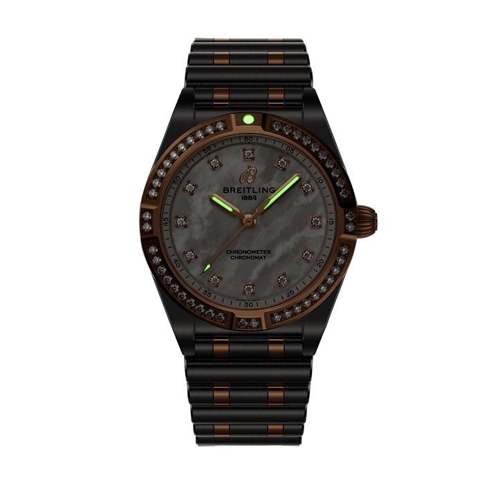Breitling Chronomat rustfrit stål og 18k rødguld 28 mm dameur perlemor U72310531A1U1 - Billede 5