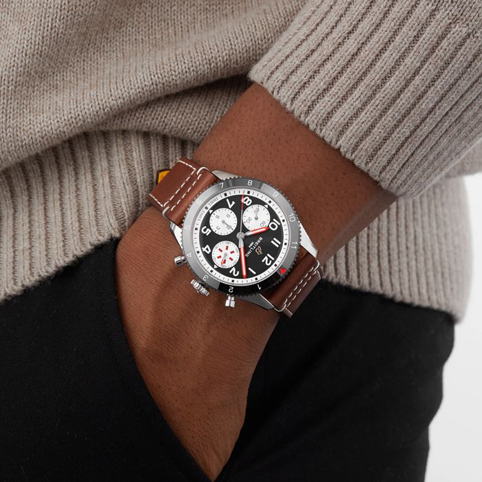 Breitling Classic AVI Chronograph 42 Mosquito Læderrem Ur Y233801A1B1X1 - Billede 3