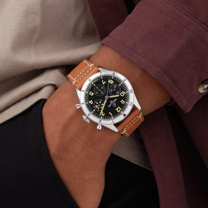 Breitling Classic AVI Chronograph 42 P-51 Mustang Læderrem Ur A233803A1B1X1 - Billede 3