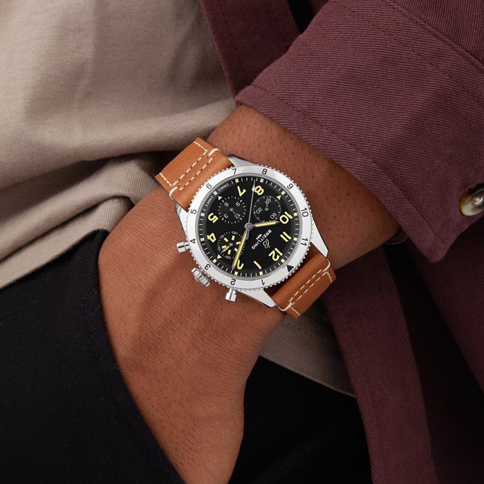 Breitling Classic AVI Chronograph 42 P-51 Mustang Læderrem Ur A233803A1B1X1 - Billede 3