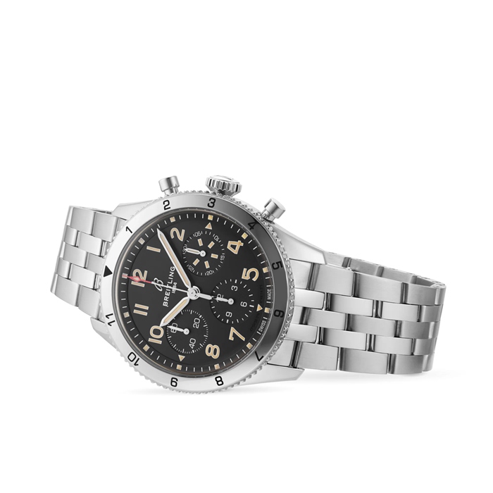 Breitling Classic AVI Chronograph 42 P-51 Mustang ur i rustfrit stål A233803A1B1A1 - Billede 4