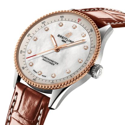 Breitling Navitimer 32mm Dameur Hvid Perlemor Alligator U77320E61A1P1 - Billede 3