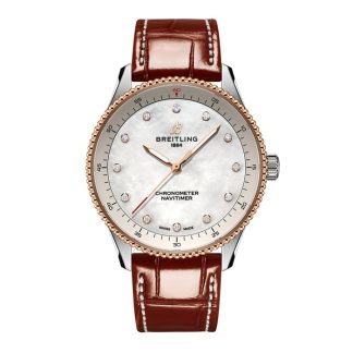 Breitling Navitimer 32mm Dameur Hvid Perlemor Alligator U77320E61A1P1