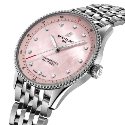 Breitling Navitimer 32mm Dameur Pink Perlemor A77320D91K1A1 - Billede 3