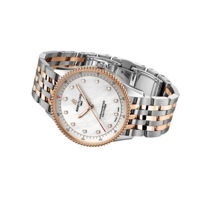 Breitling Navitimer 32mm dameur Hvid perlemor rustfrit stål og 18k rødguld U77320E61A1U1 - Billede 4