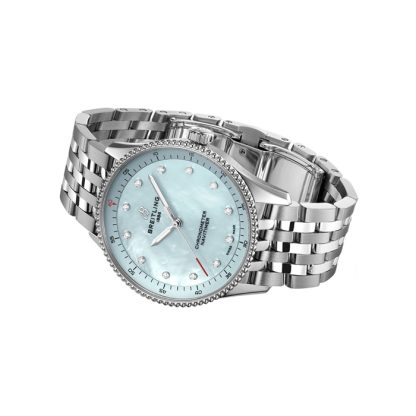 Breitling Navitimer 32mm dameur blå perlemor A77320171C1A1 - Billede 4