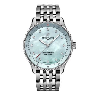 Breitling Navitimer 32mm dameur blå perlemor A77320171C1A1