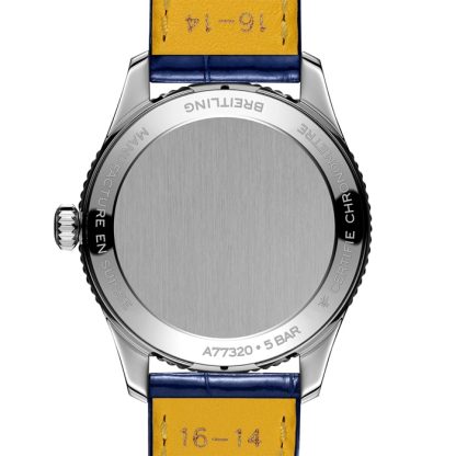 Breitling Navitimer 32mm dameur blå perlemor alligator A77320171C1P1 - Billede 2