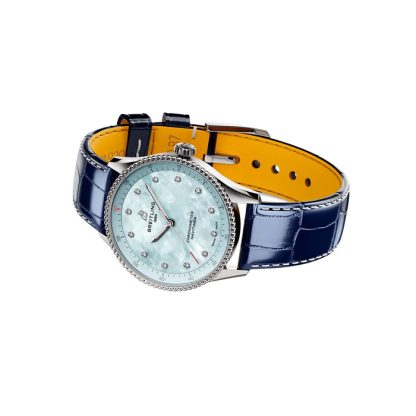 Breitling Navitimer 32mm dameur blå perlemor alligator A77320171C1P1 - Billede 4