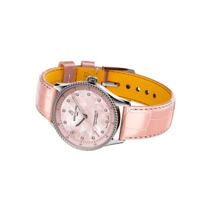 Breitling Navitimer 32mm dameur pink perlemor alligator A77320D91K1P1 - Billede 4