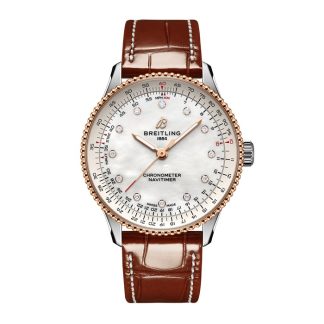 Breitling Navitimer 36mm Dameur Hvid Perlemor Alligator U17327211A1P1