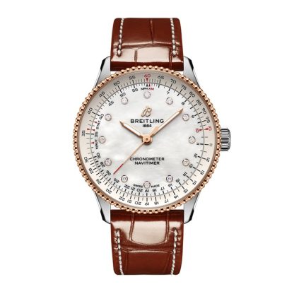 Breitling Navitimer 36mm Dameur Hvid Perlemor Alligator U17327211A1P1