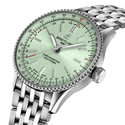 Breitling Navitimer 36mm dameur Grøn A17327361L1A1 - Billede 3
